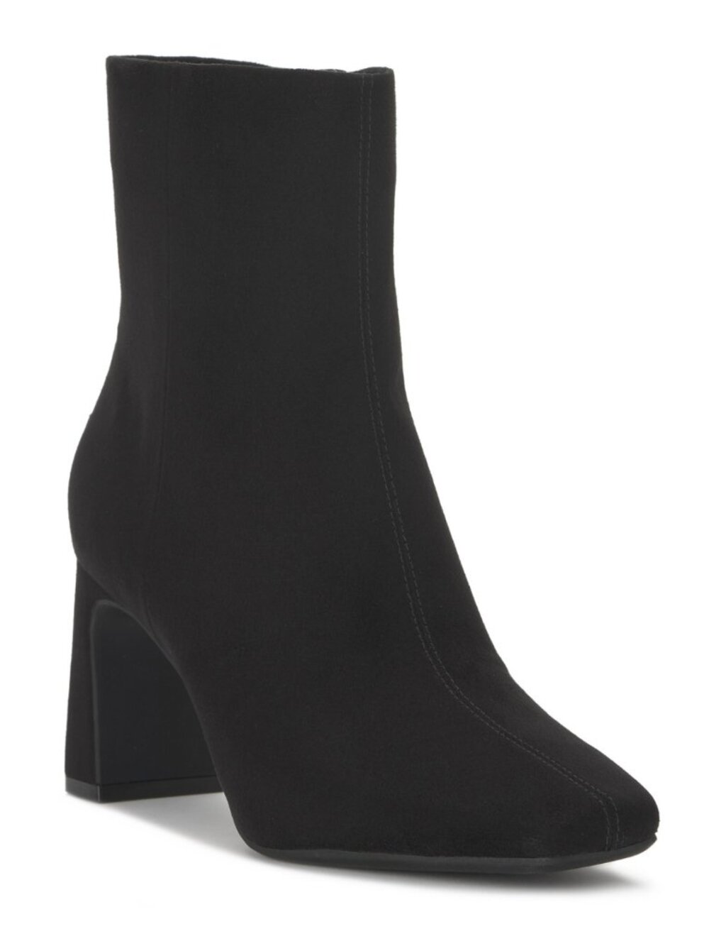 INC Odelya Black Microsuede Square Toe Block Heel Booties 8.5 M NWT